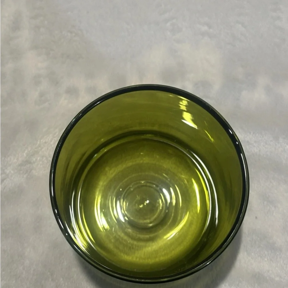 Crate&Barrel London Mini Hurricane Candle Holder Olive Green Glass Pedestal 5.5T - Picture 6 of 13